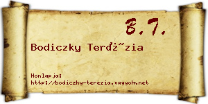 Bodiczky Terézia névjegykártya